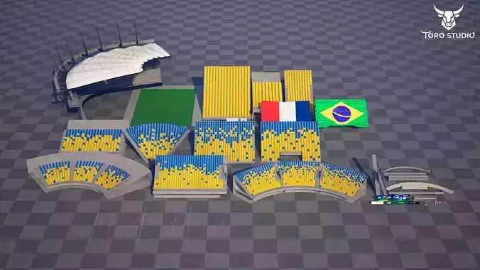 Stadium Soccer  Low-poly 3D model 6