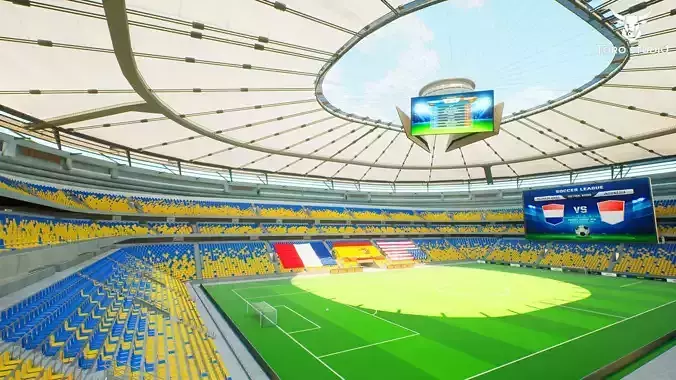 Stadium Soccer  Low-poly 3D model 4