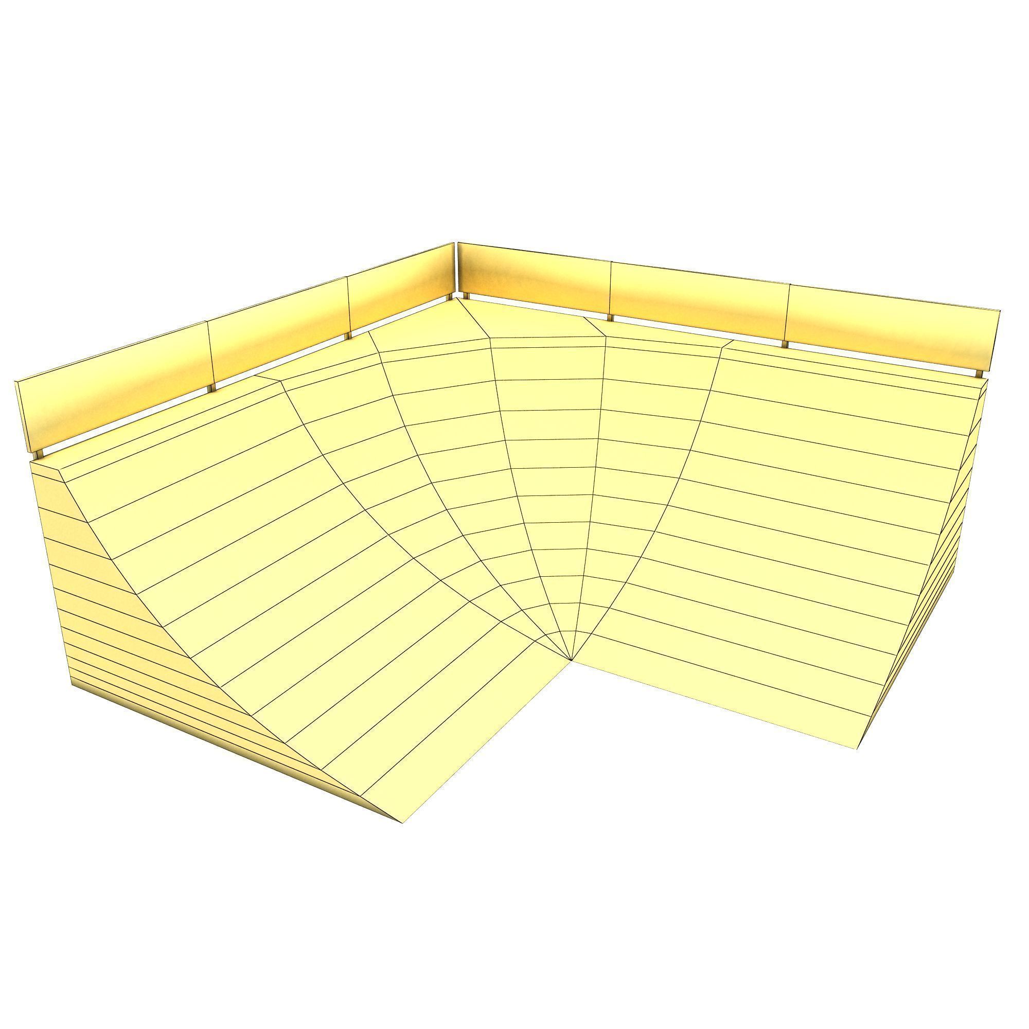 Corner Skate Ramp PBR Textures Low-poly 3D model_3