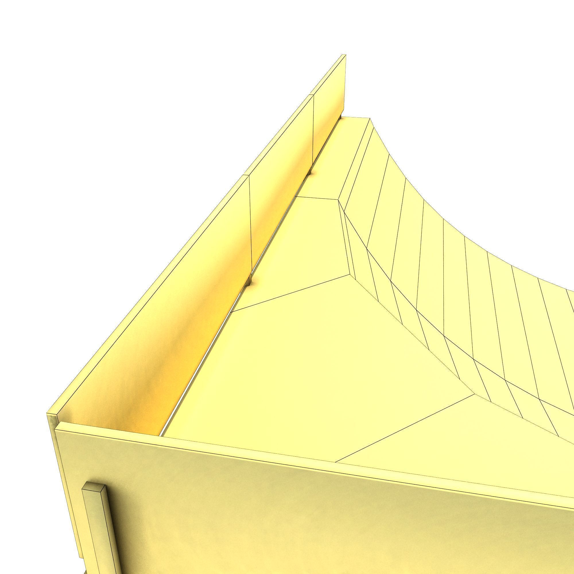 Corner Skate Ramp PBR Textures Low-poly 3D model_5