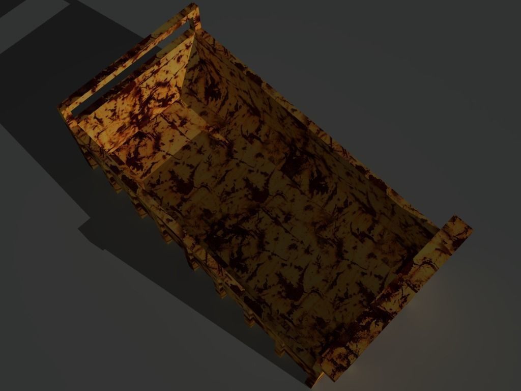 Skip 2 wooden box with rust Low-poly 3D model_9