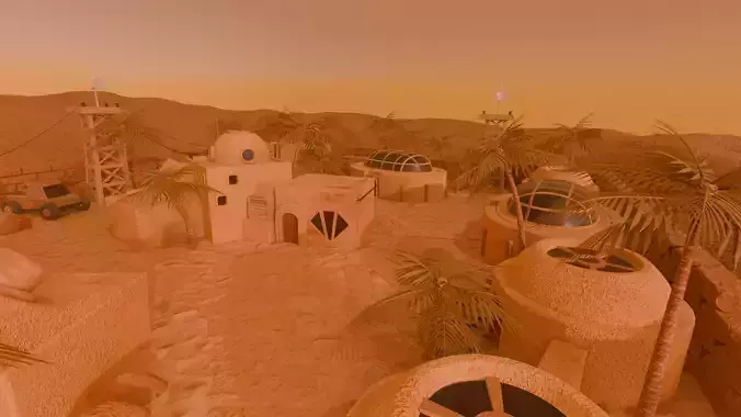 Mars Station Low-poly 3D model