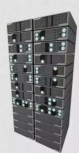 Server Rack 3d model - Vray materials included 3D model