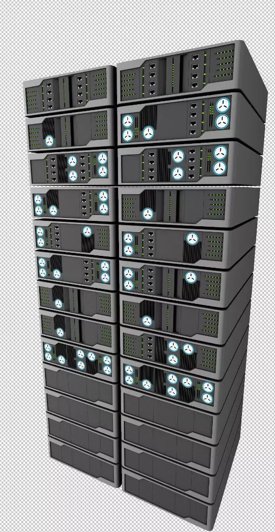 Server Rack 3d model - Vray materials included 3D model_0