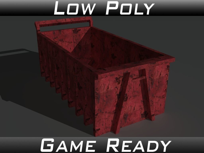 Skip 3 container Low-poly 3D model