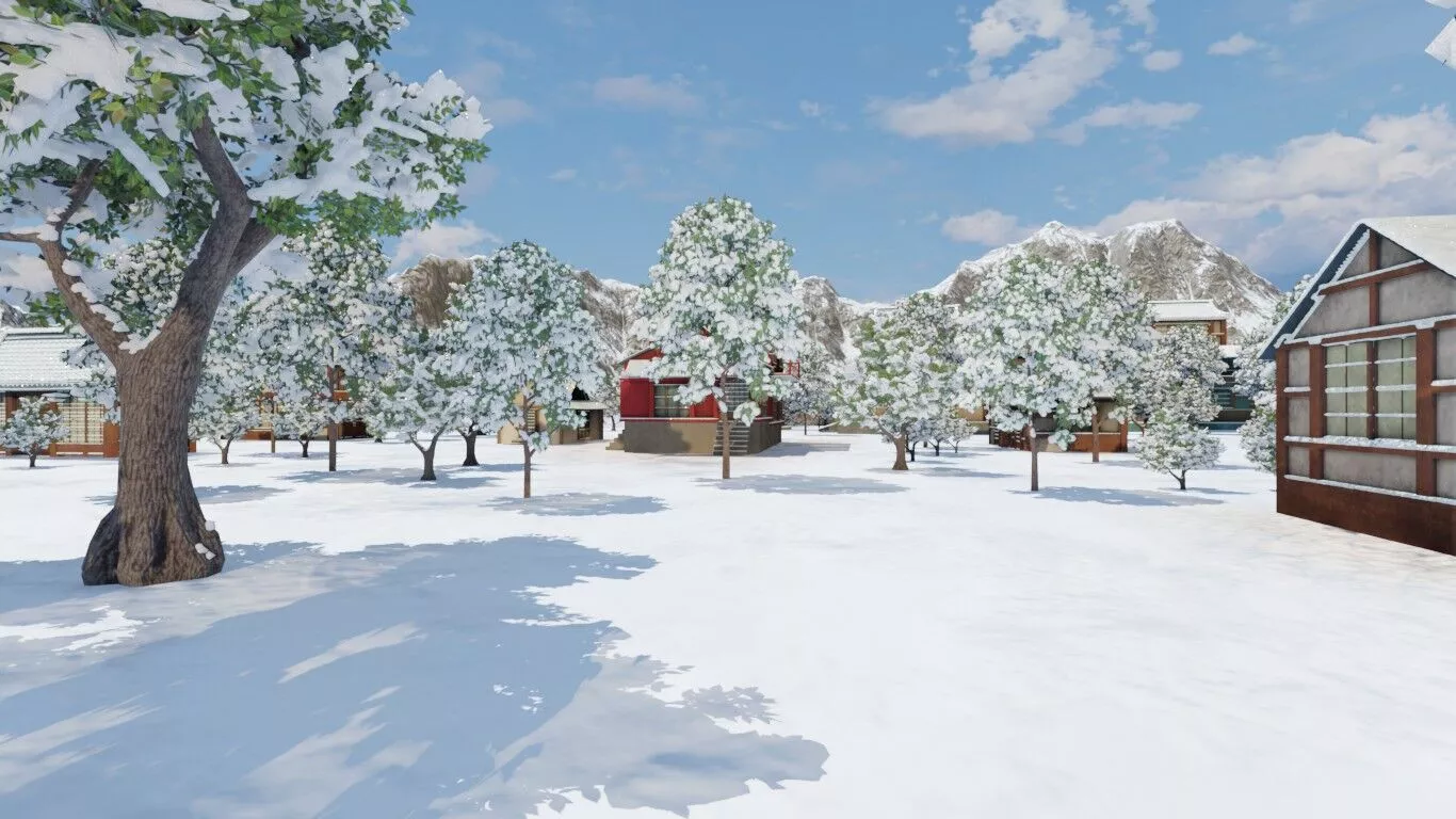 Snowy Village 3D model