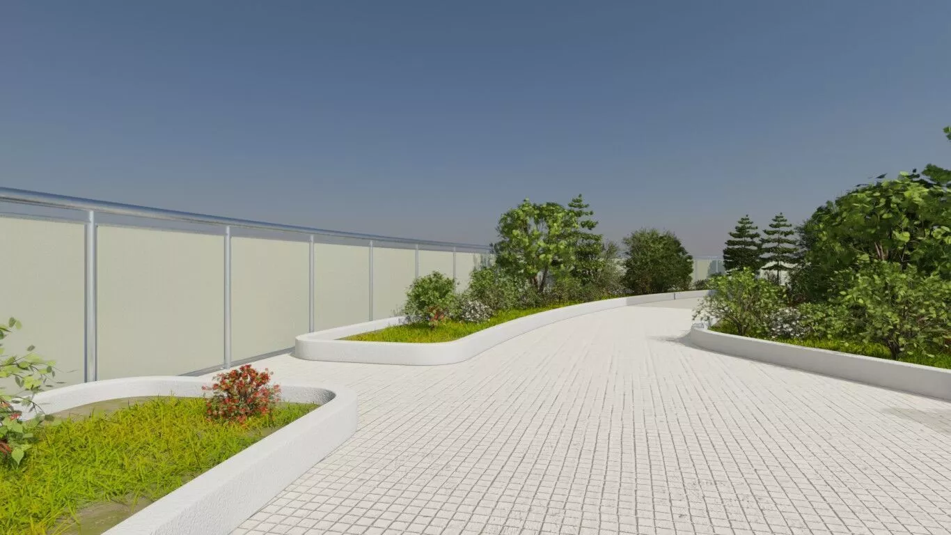 Elevated Green Plaza 3D model