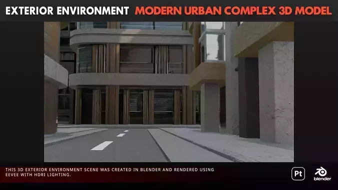 Modern Urban Complex 3D model 4
