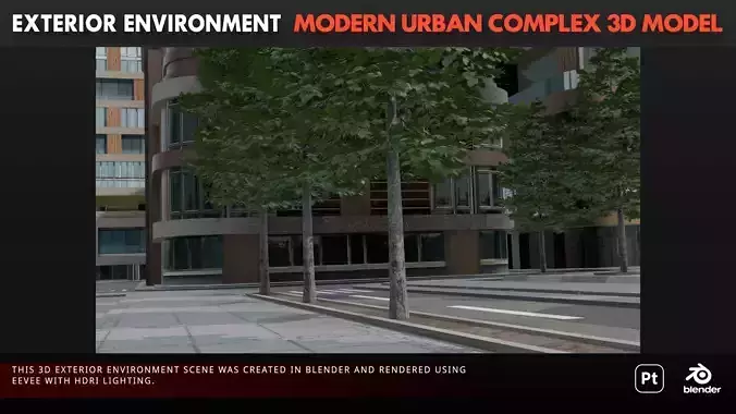 Modern Urban Complex 3D model 7