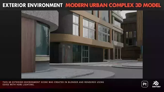 Modern Urban Complex 3D model 5