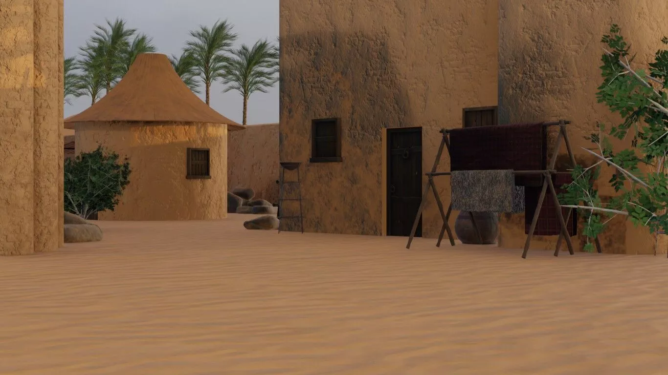 Desert Village Layout 3D model