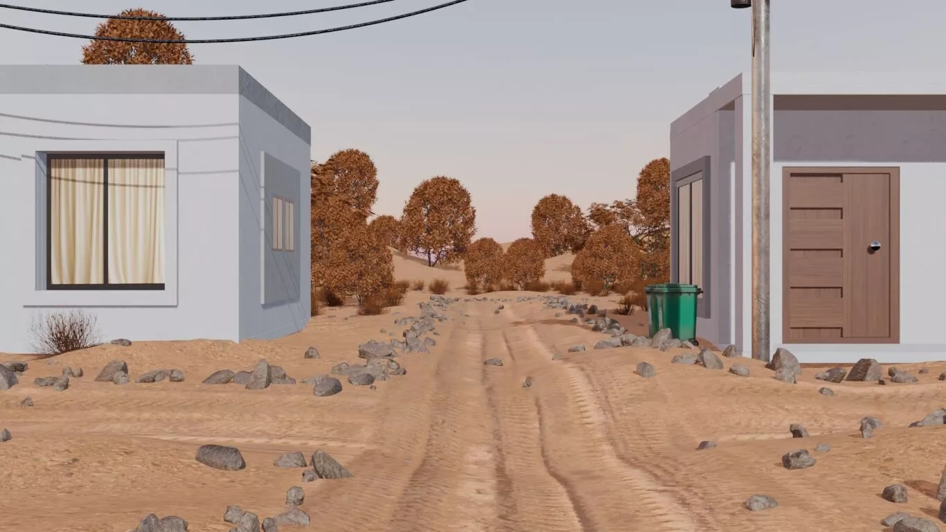 Deserted Residential Area 3D model