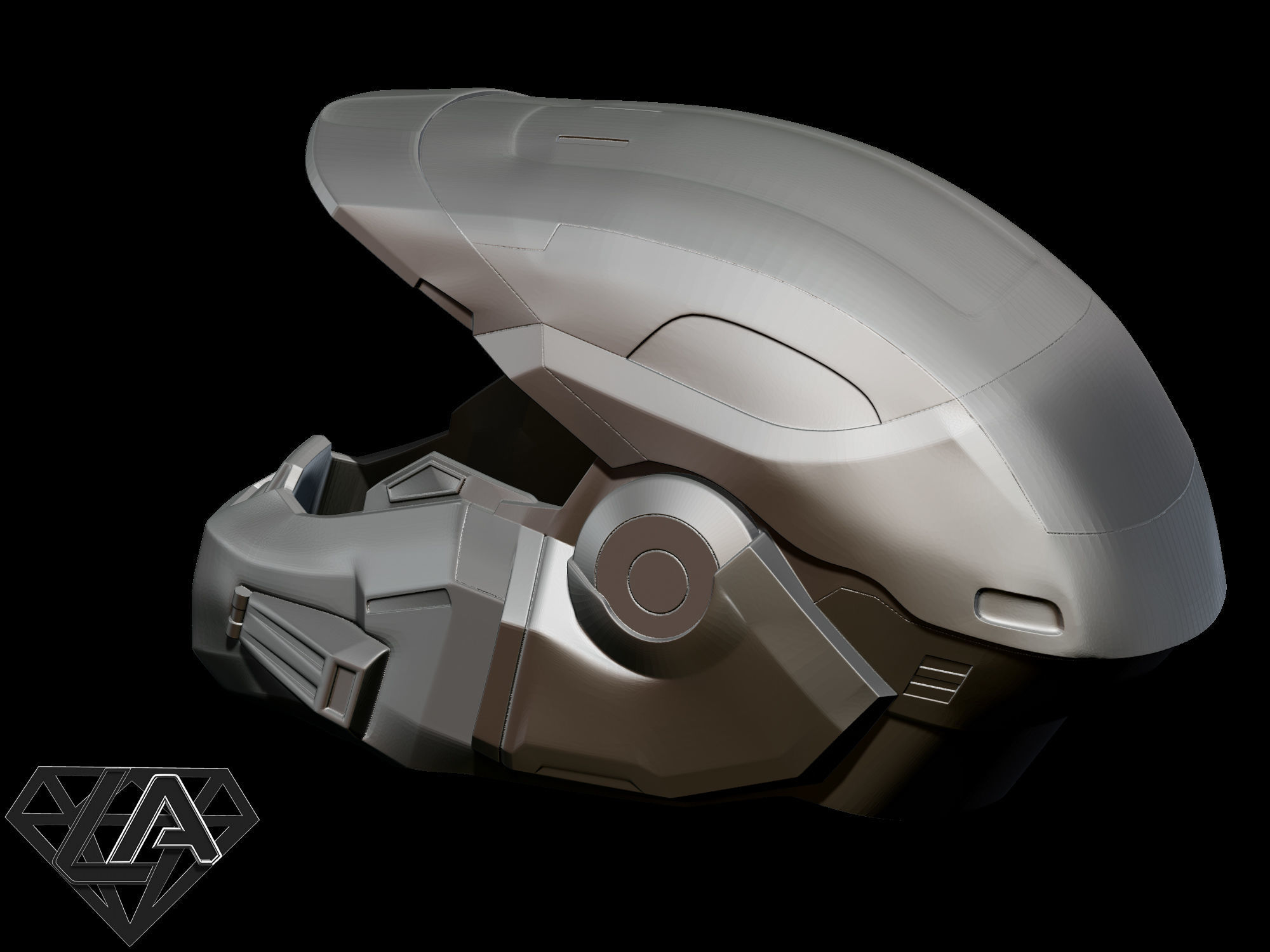 Halo Mark V helmet 3D print model_7