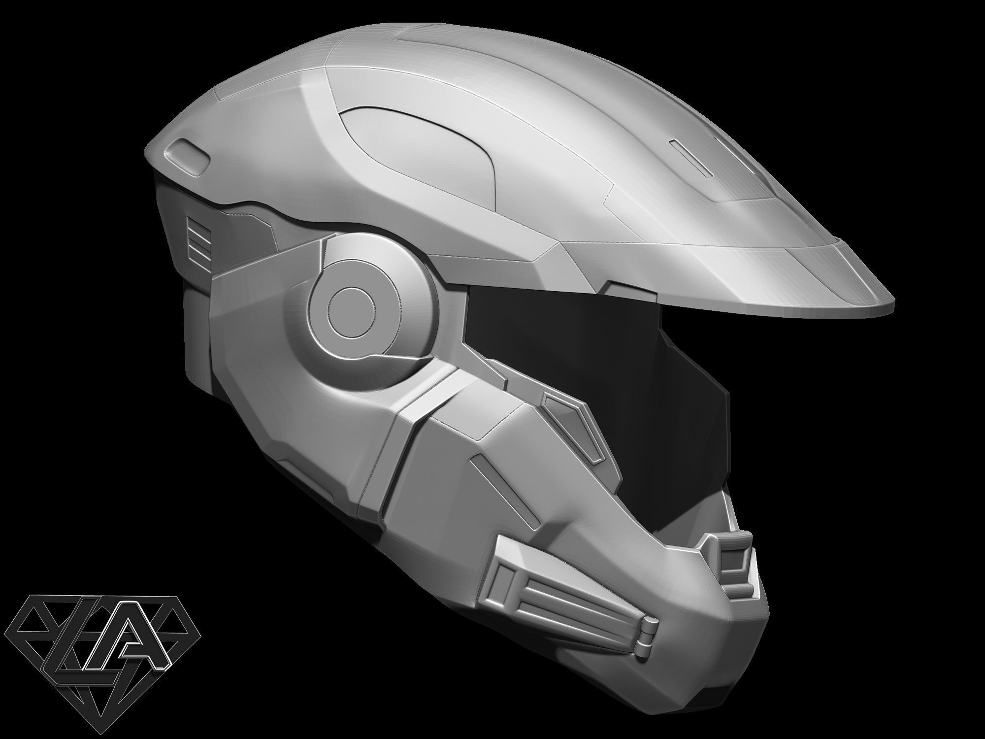 Halo Mark V helmet 3D print model_2