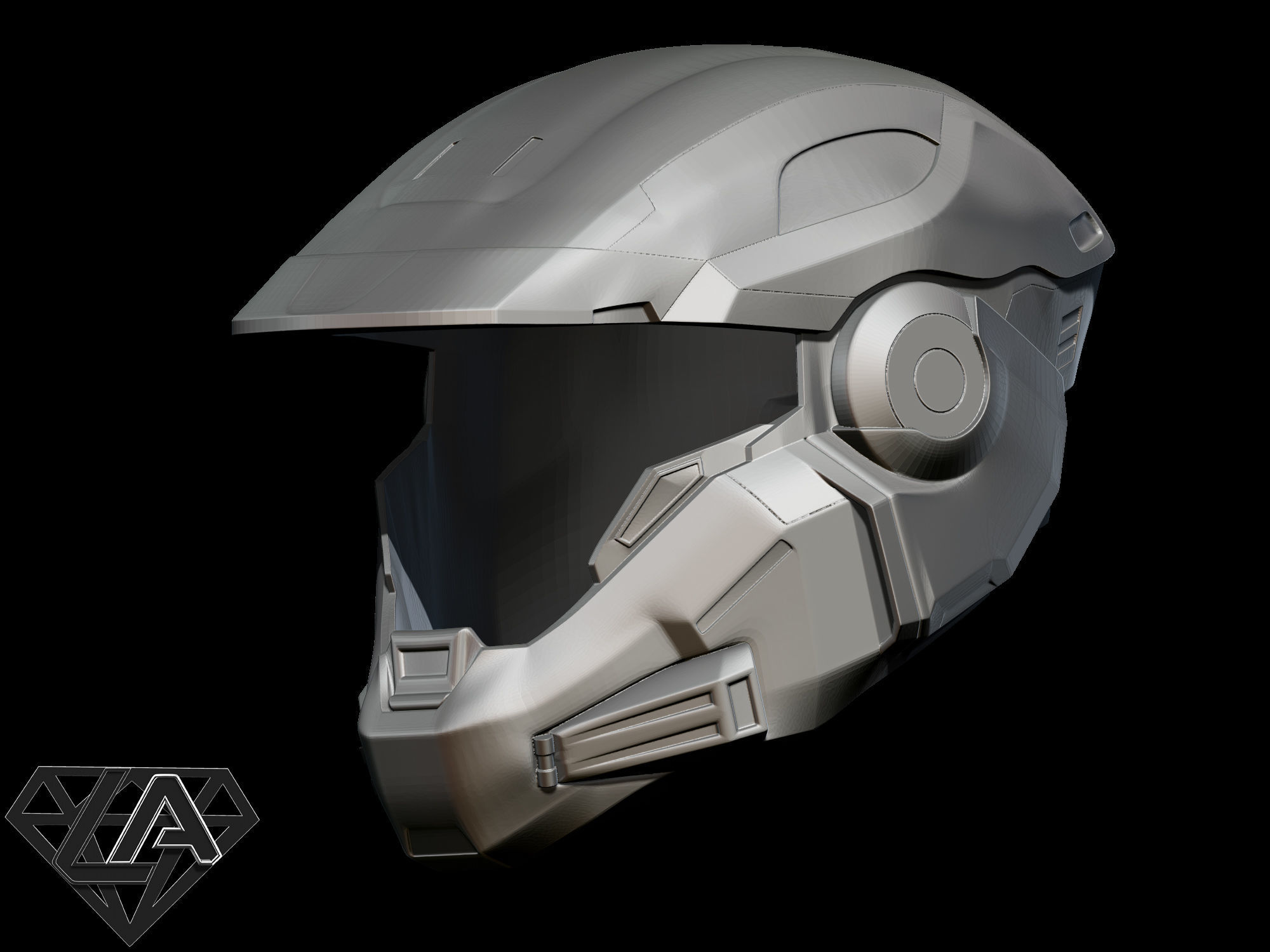 Halo Mark V helmet 3D print model_9