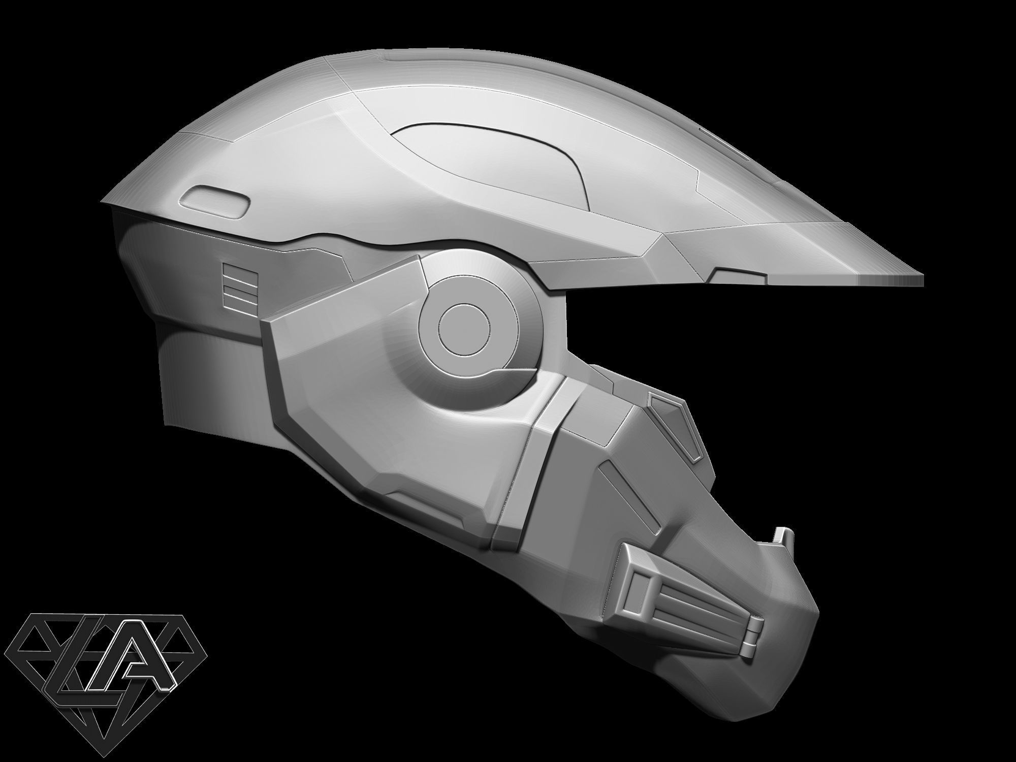 Halo Mark V helmet 3D print model_4