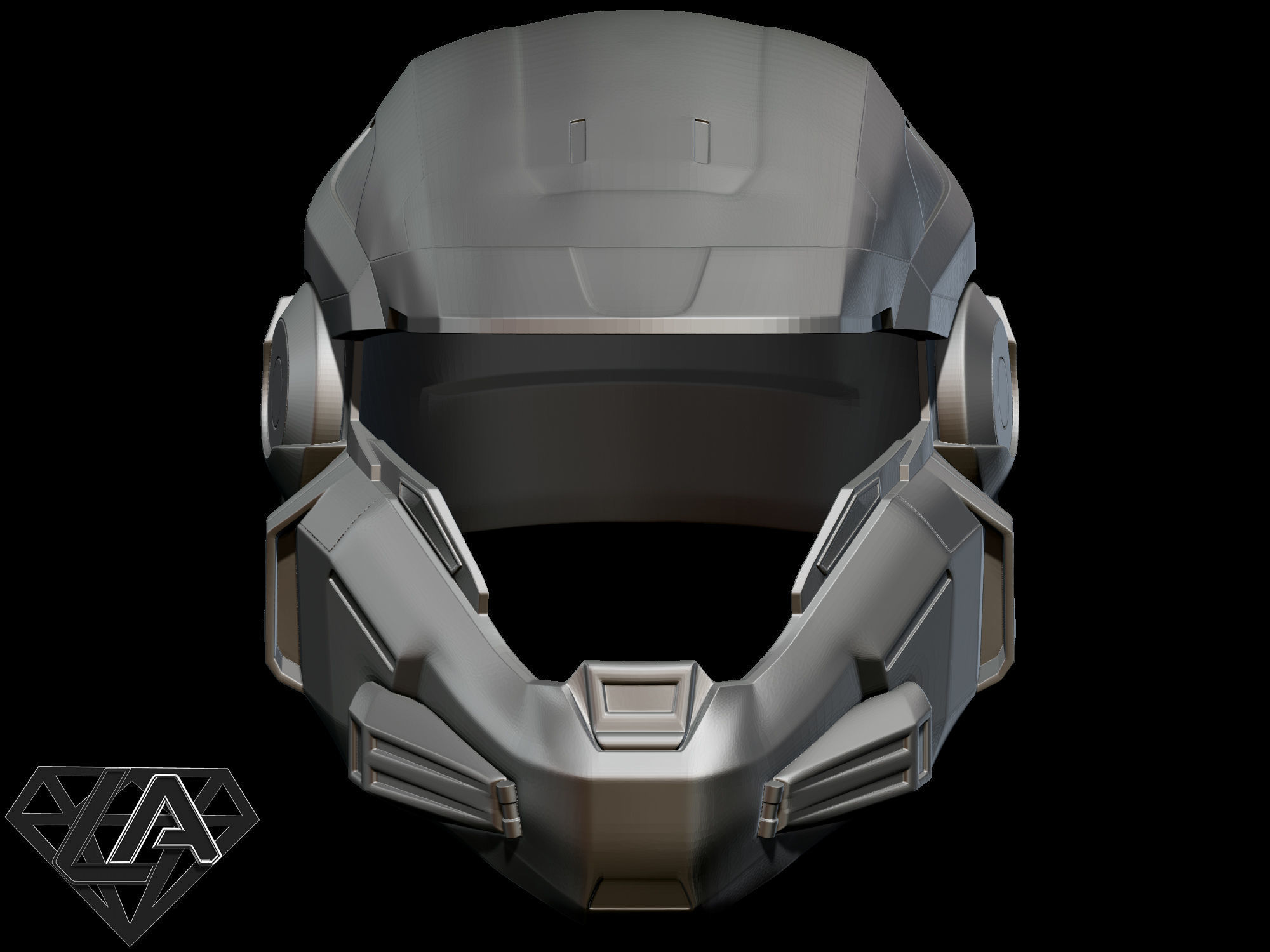 Halo Mark V helmet 3D print model_1