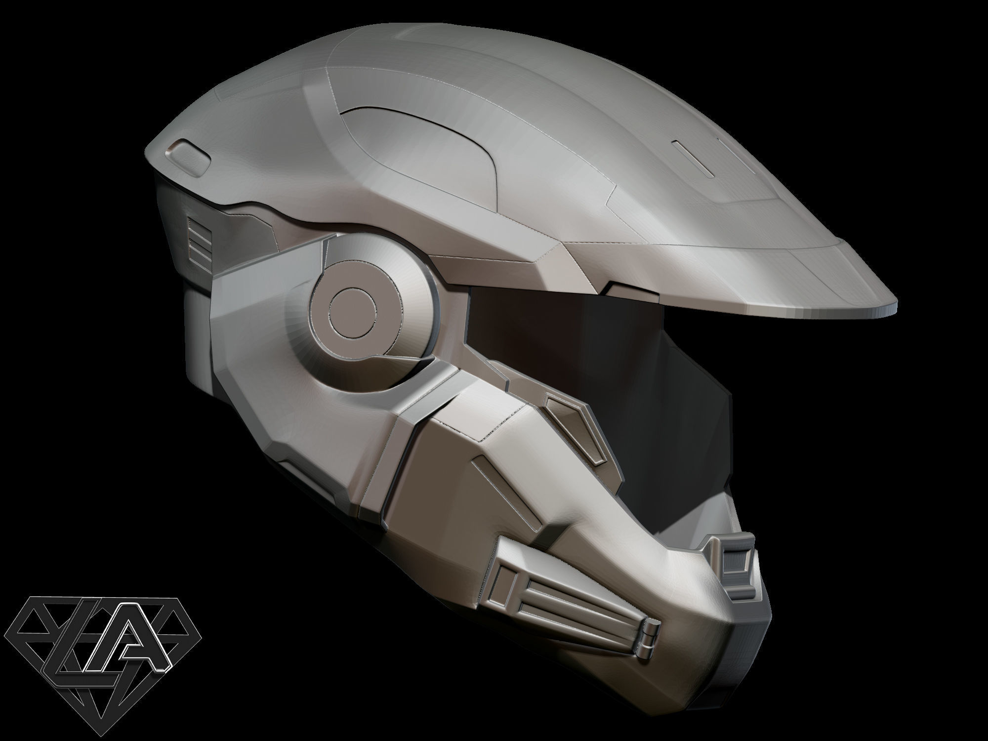 Halo Mark V helmet 3D print model_3