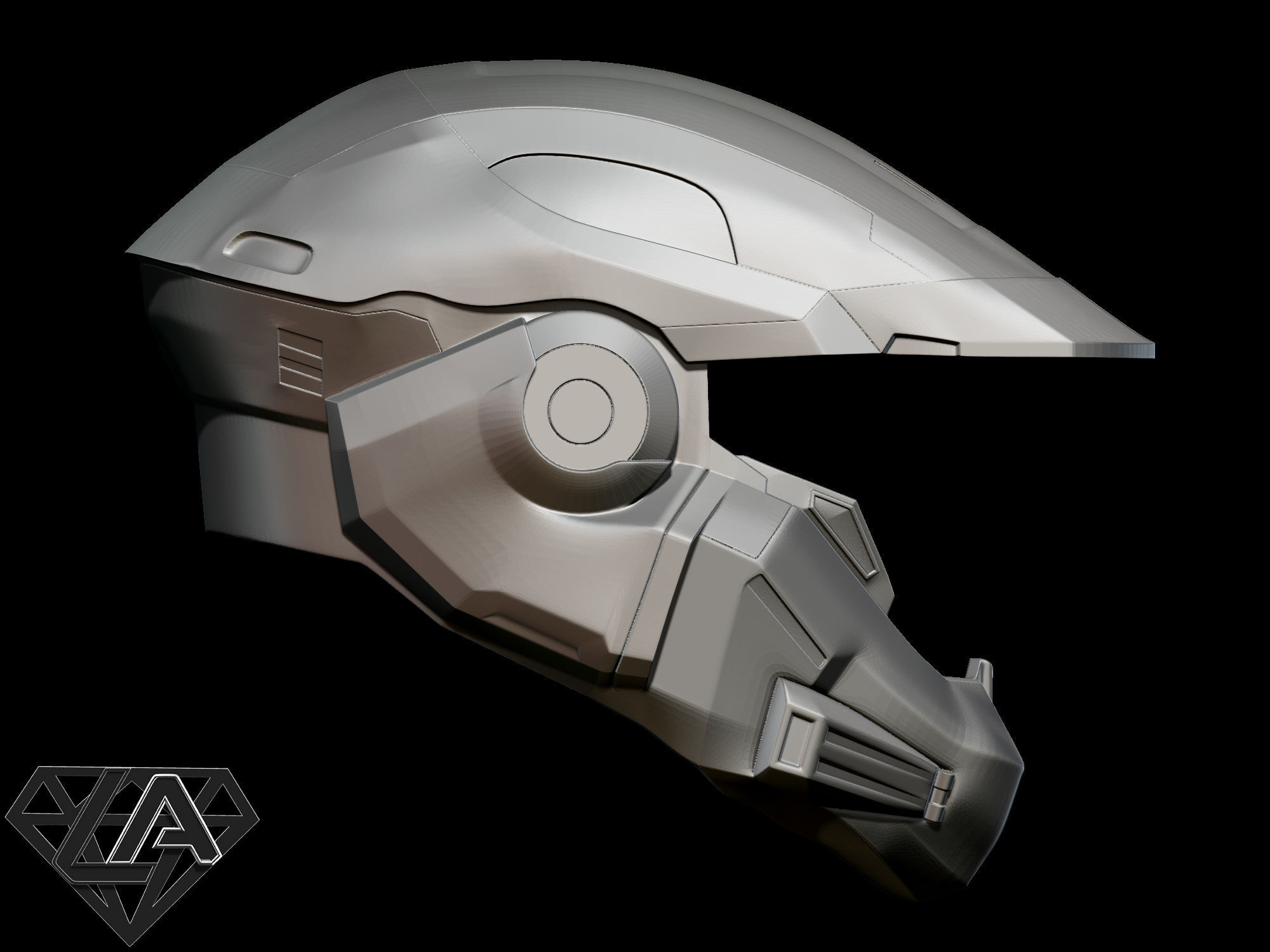 Halo Mark V helmet 3D print model_5