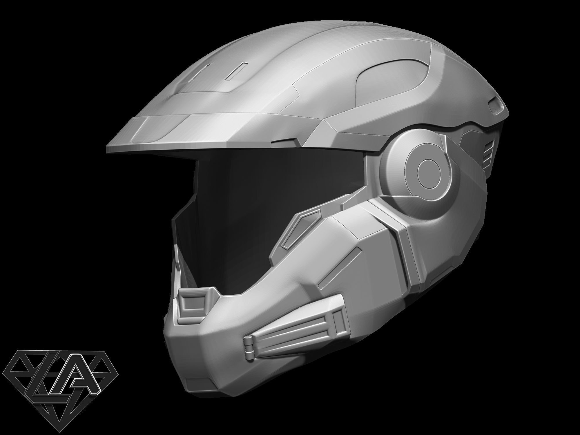Halo Mark V helmet 3D print model_8
