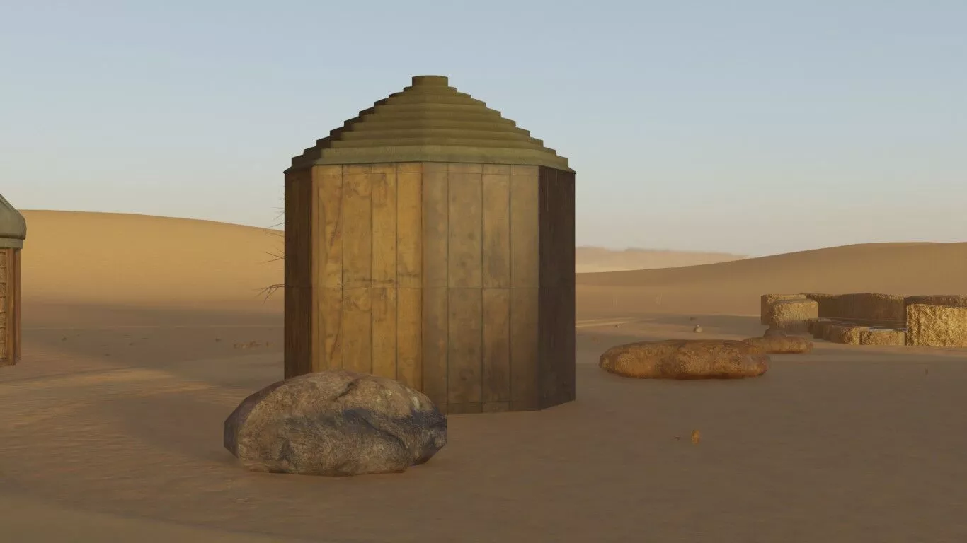 Desert Village Layout 3D model