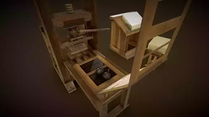 Gutenbergs Printing Press 3D model