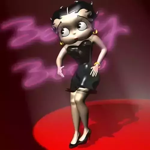 Betty Boop Rigged Low-poly 3D model