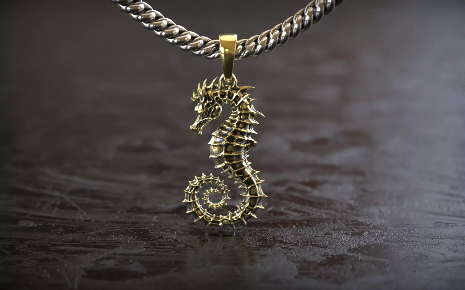 Mythical Seahorse Dragon Pendant 3D print model