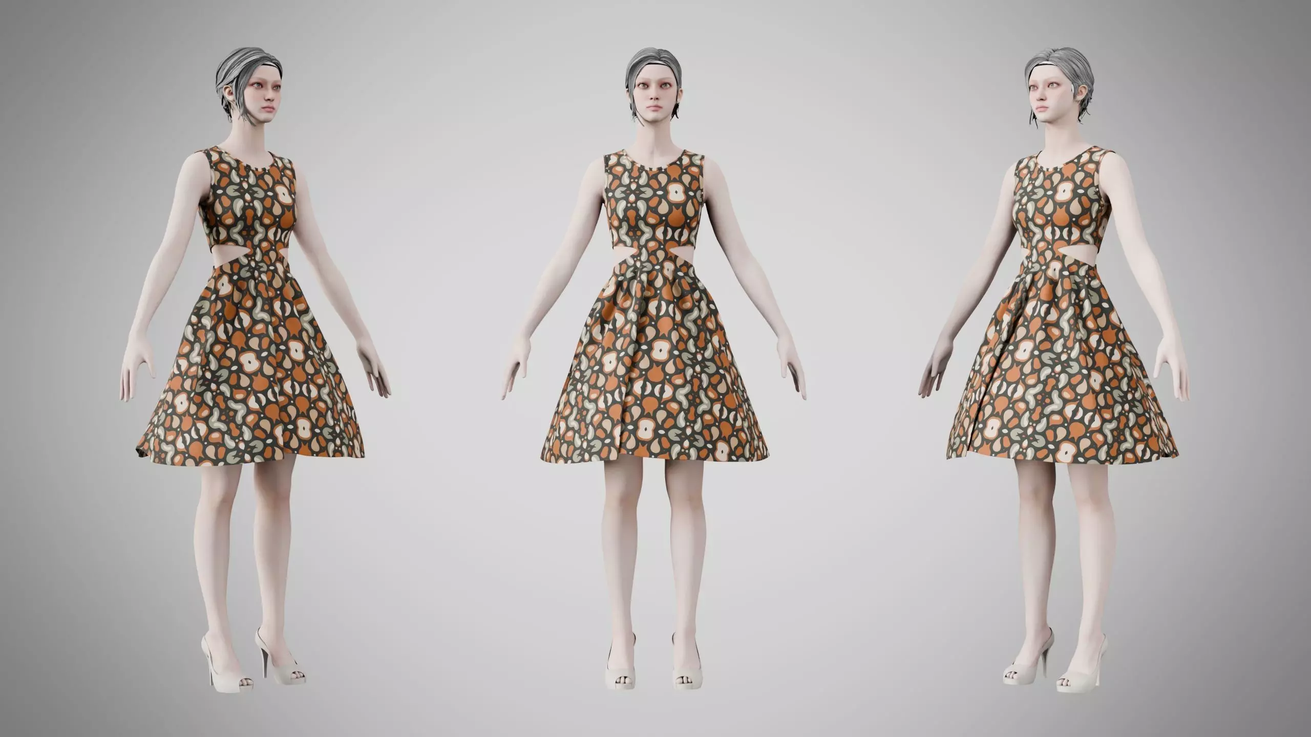 Dress 33 Abstract Organic Mosaic Low-poly 3D model