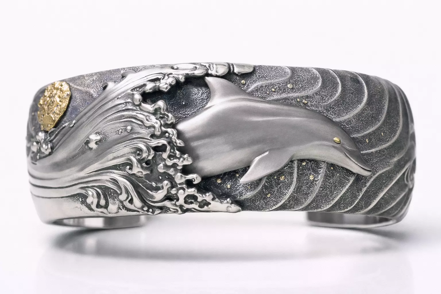 Dolphin Wave Cuff Flexible Ring 3D print model