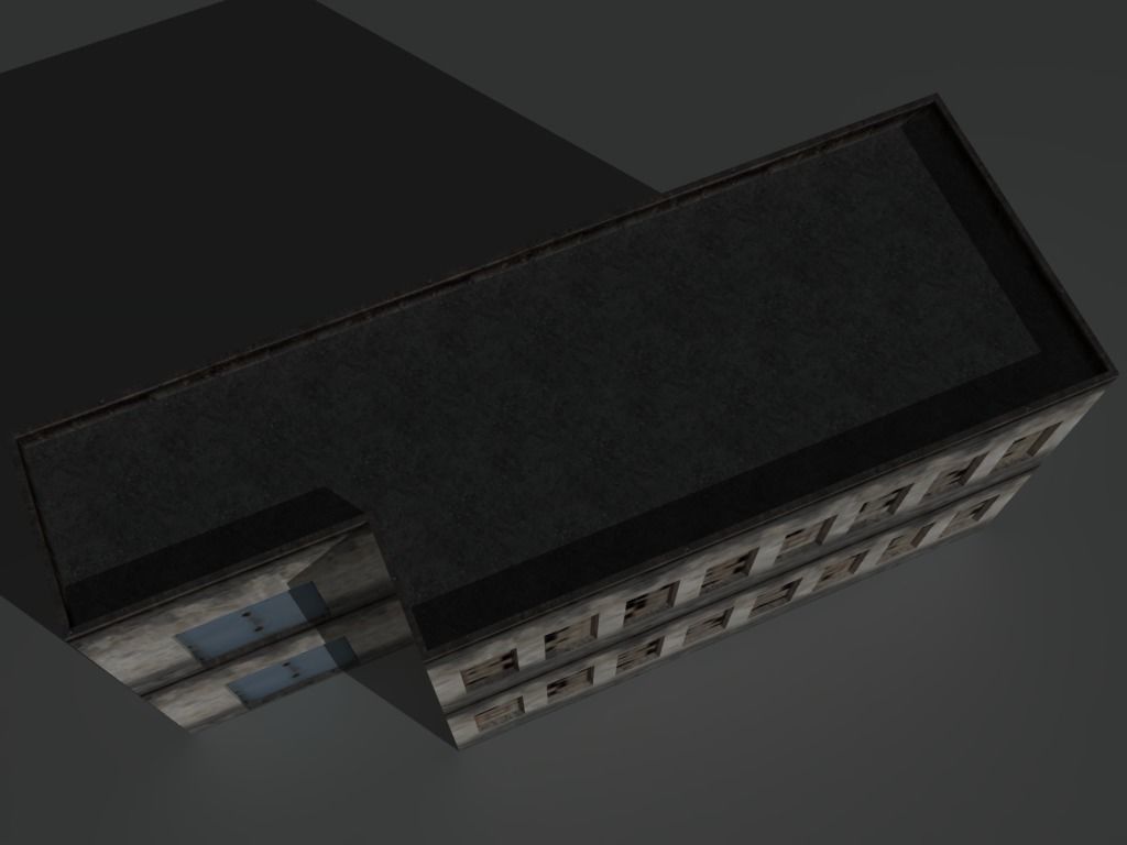 Derelict Building 2 Low-poly 3D model_9