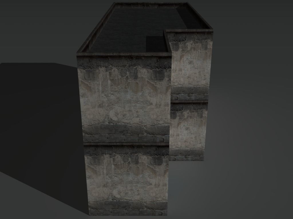 Derelict Building 2 Low-poly 3D model_7