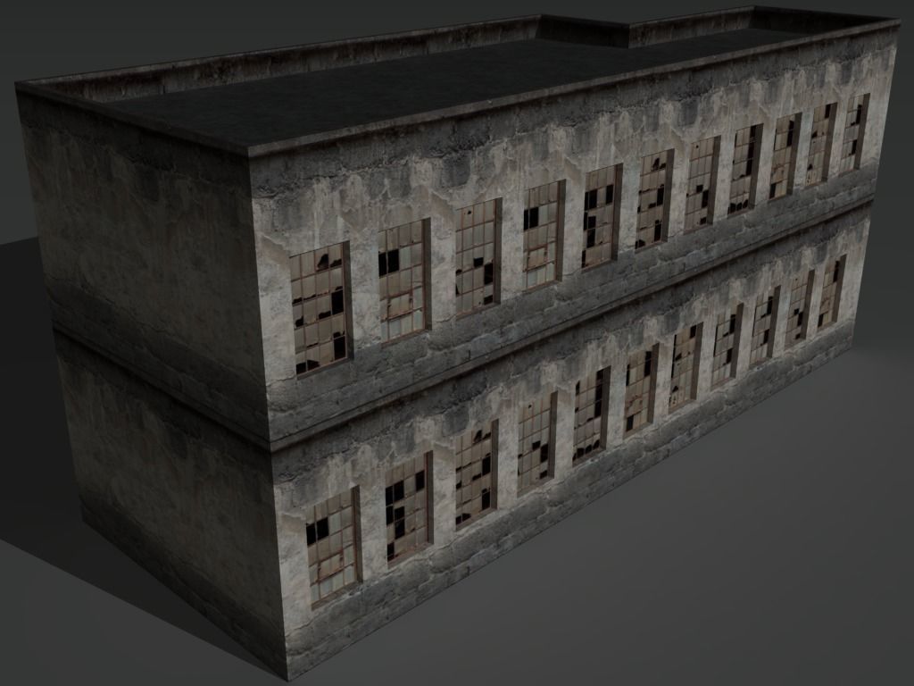 Derelict Building 2 Low-poly 3D model_4