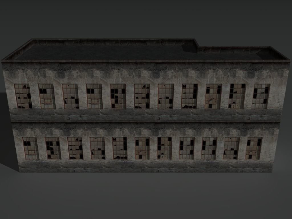 Derelict Building 2 Low-poly 3D model_5