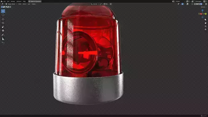 Warning Light PBR Low-poly 3D model 3