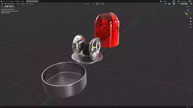 Warning Light PBR Low-poly 3D model 7