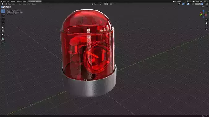 Warning Light PBR Low-poly 3D model 5