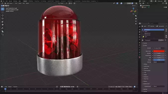 Warning Light PBR Low-poly 3D model 4