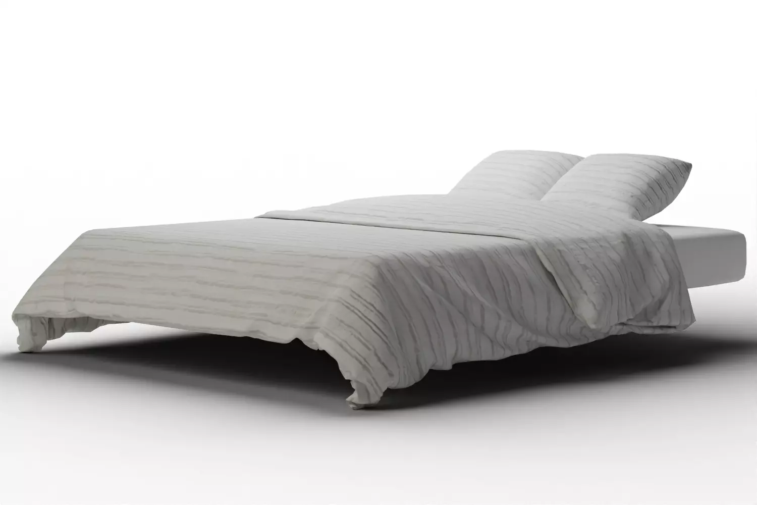 Frayed Edge Stripe Quilt King White BedSheet Low-poly 3D model