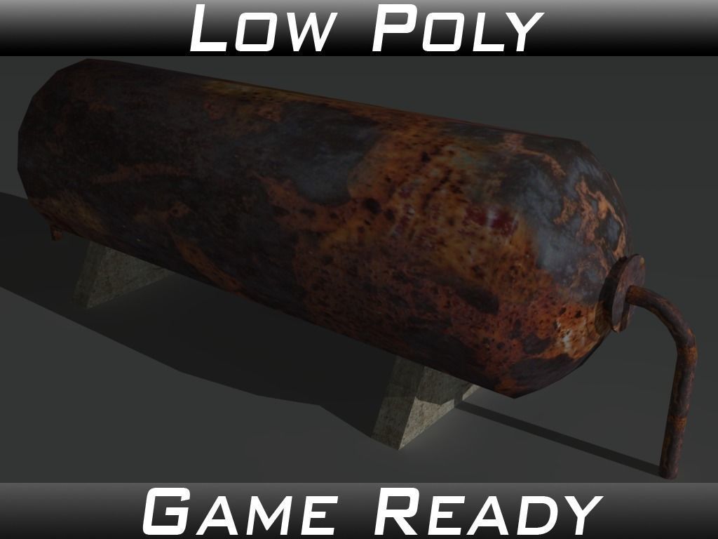 Industrial Tank 1 Low-poly 3D model_0