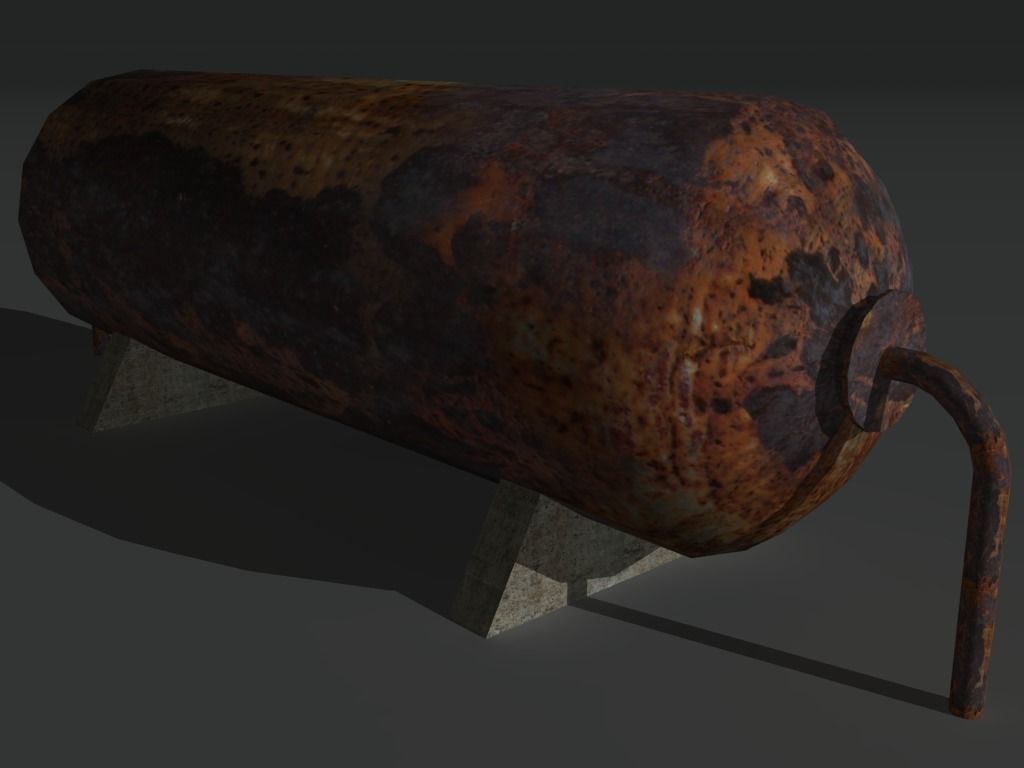 Industrial Tank 1 Low-poly 3D model_6