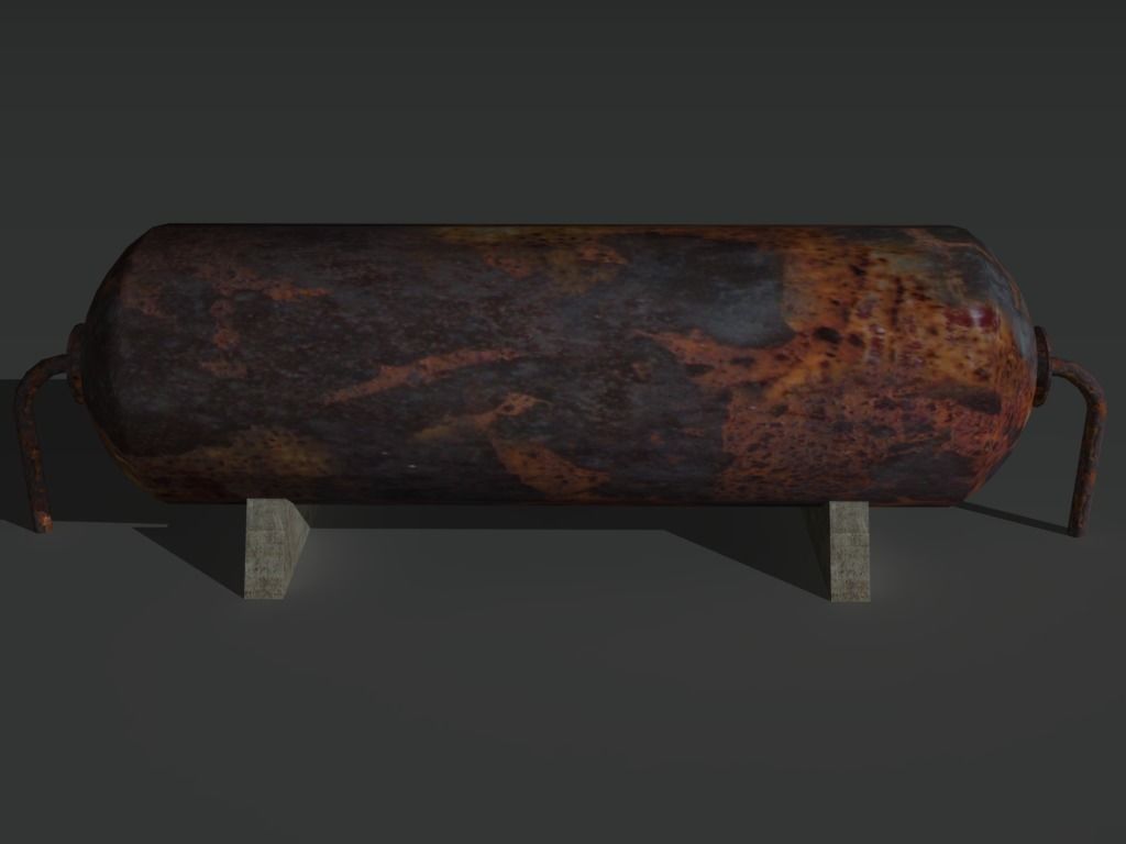 Industrial Tank 1 Low-poly 3D model_1