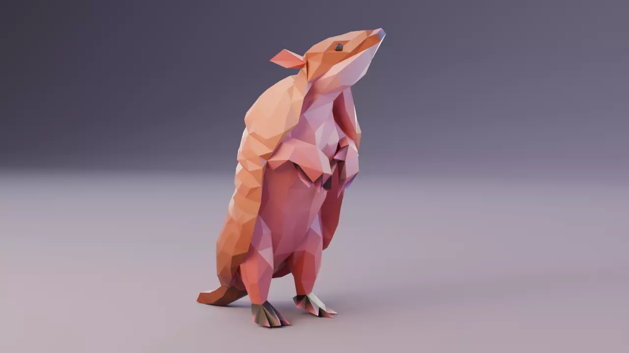 Low Poly Style Armadillo Free 3D model