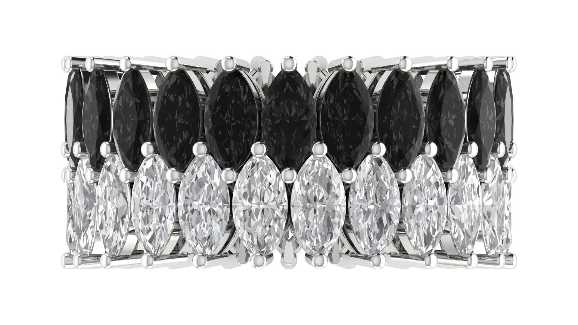 Marquise Engagement Band Ring 3D print model