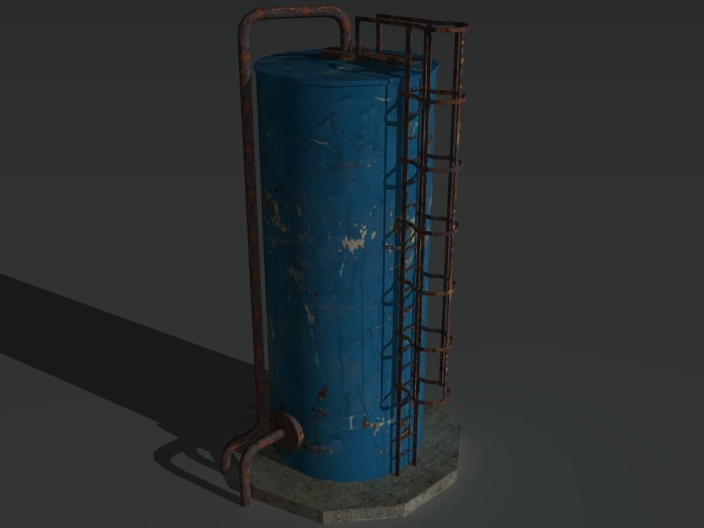 Industrial Tank 2 Low-poly 3D model_8
