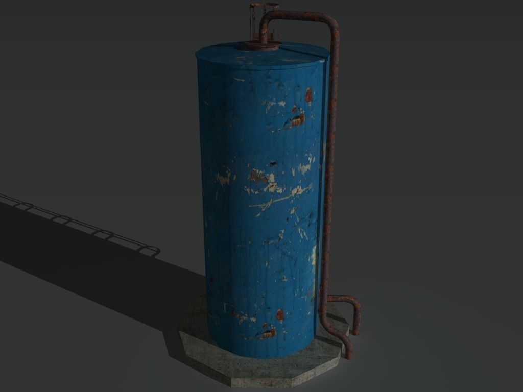 Industrial Tank 2 Low-poly 3D model_5