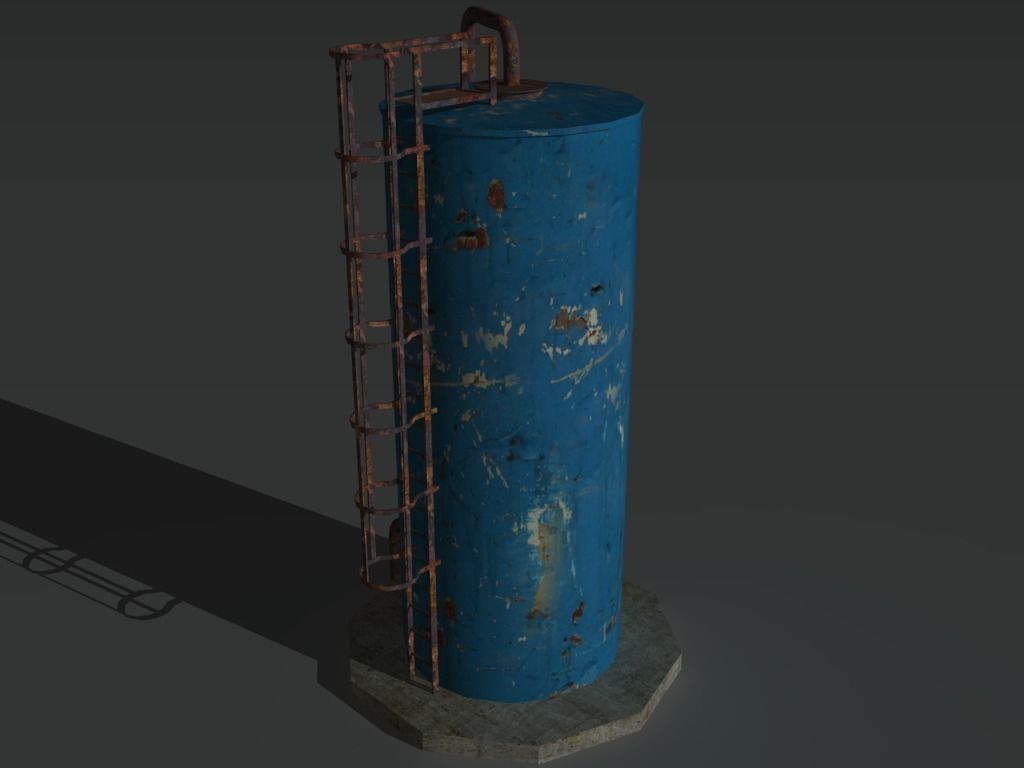 Industrial Tank 2 Low-poly 3D model_2