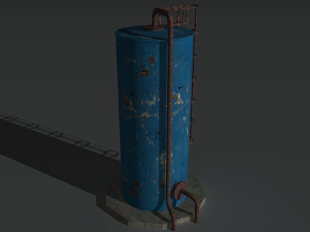 Industrial Tank 2 Low-poly 3D model_6