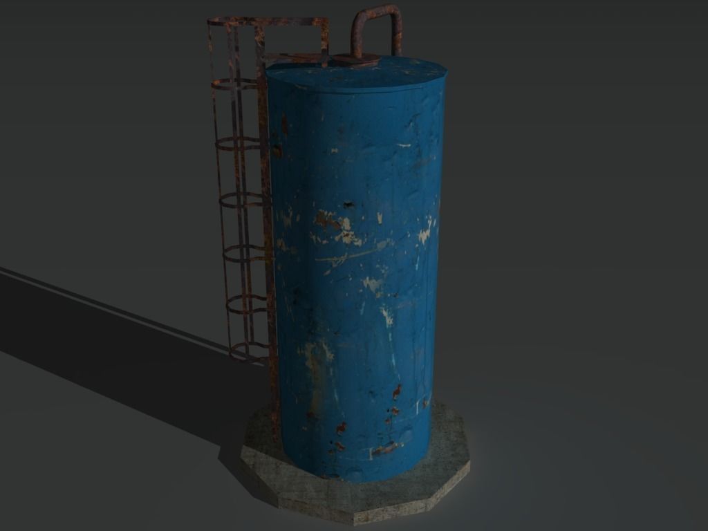Industrial Tank 2 Low-poly 3D model_3