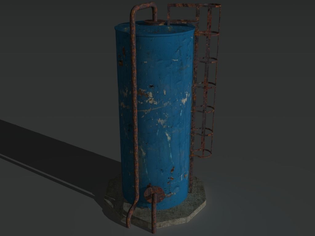 Industrial Tank 2 Low-poly 3D model_7